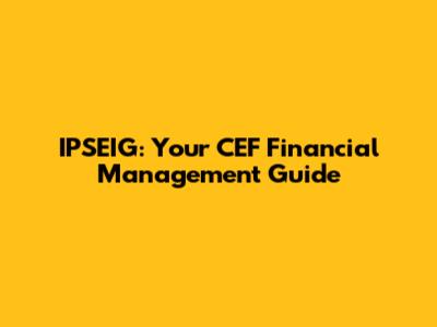 IPSEIG: Your CEF Financial Management Guide