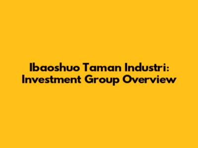 Ibaoshuo Taman Industri: Investment Group Overview