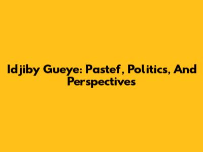 Idjiby Gueye: Pastef, Politics, And Perspectives