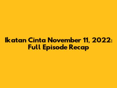 Ikatan Cinta November 11, 2022: Full Episode Recap