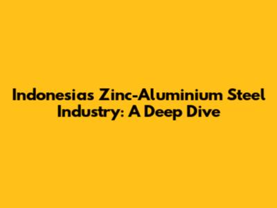Indonesia's Zinc-Aluminium Steel Industry: A Deep Dive