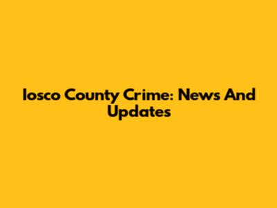 Iosco County Crime: News And Updates