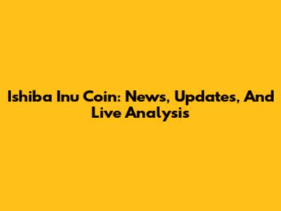Ishiba Inu Coin: News, Updates, And Live Analysis