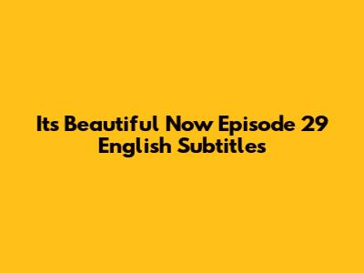 It's Beautiful Now Episode 29 English Subtitles