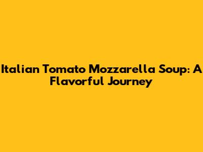 Italian Tomato Mozzarella Soup: A Flavorful Journey