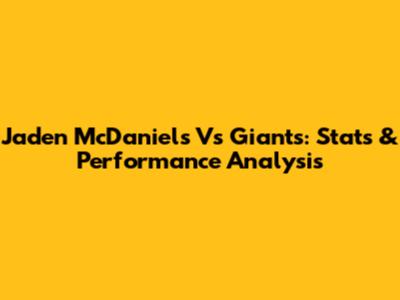 Jaden McDaniels Vs Giants: Stats & Performance Analysis