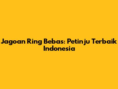 Jagoan Ring Bebas: Petinju Terbaik Indonesia