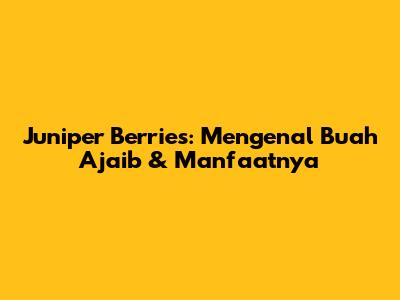 Juniper Berries: Mengenal Buah Ajaib & Manfaatnya