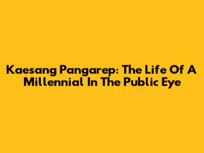 Kaesang Pangarep: The Life Of A Millennial In The Public Eye
