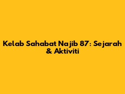 Kelab Sahabat Najib 87: Sejarah & Aktiviti