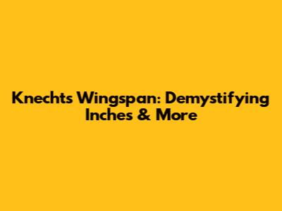 Knecht's Wingspan: Demystifying Inches & More