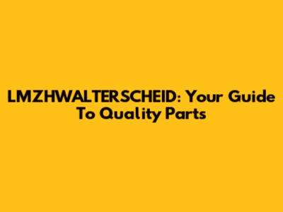 LMZHWALTERSCHEID: Your Guide To Quality Parts