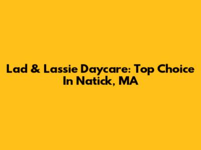 Lad & Lassie Daycare: Top Choice In Natick, MA