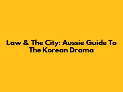 Law & The City: Aussie Guide To The Korean Drama