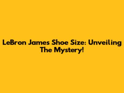 LeBron James' Shoe Size: Unveiling The Mystery!