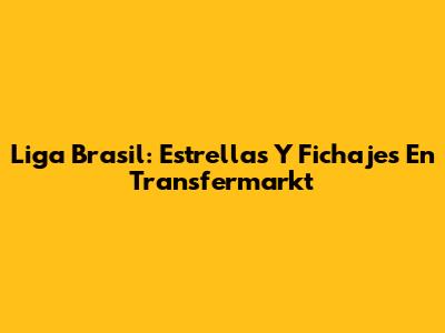 Liga Brasil: Estrellas Y Fichajes En Transfermarkt
