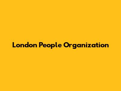 London People Organization