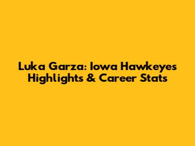Luka Garza: Iowa Hawkeyes Highlights & Career Stats
