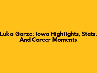 Luka Garza: Iowa Highlights, Stats, And Career Moments
