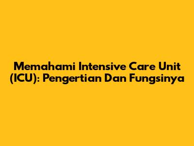 Memahami Intensive Care Unit (ICU): Pengertian Dan Fungsinya