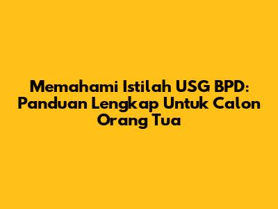 Memahami Istilah USG BPD: Panduan Lengkap Untuk Calon Orang Tua