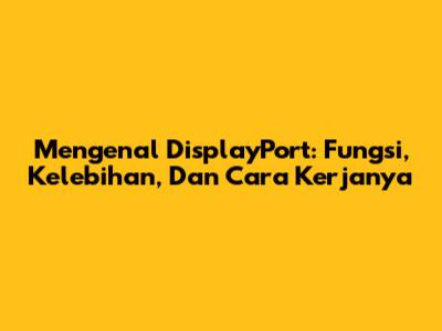 Mengenal DisplayPort: Fungsi, Kelebihan, Dan Cara Kerjanya