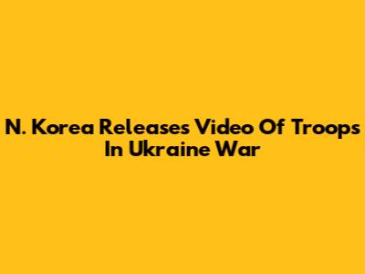 N. Korea Releases Video Of Troops In Ukraine War