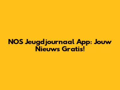 NOS Jeugdjournaal App: Jouw Nieuws Gratis!