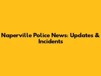 Naperville Police News: Updates & Incidents