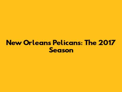 New Orleans Pelicans: The 2017 Season