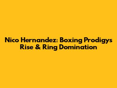 Nico Hernandez: Boxing Prodigy's Rise & Ring Domination
