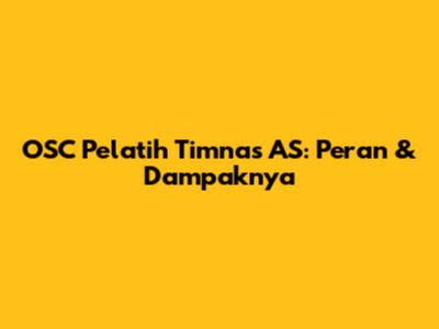 OSC Pelatih Timnas AS: Peran & Dampaknya
