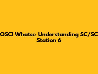 OSCI Whatsc: Understanding SC/SC Station 6