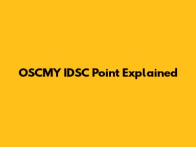 OSCMY IDSC Point Explained