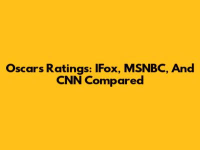 Oscars Ratings: IFox, MSNBC, And CNN Compared