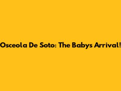 Osceola De Soto: The Baby's Arrival!