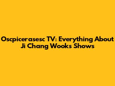 Oscpicerasesc TV: Everything About Ji Chang Wook's Shows