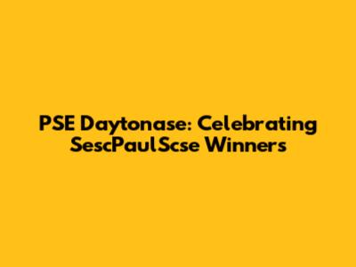 PSE Daytonase: Celebrating SescPaulScse Winners