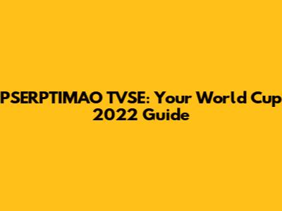 PSERPTIMAO TVSE: Your World Cup 2022 Guide