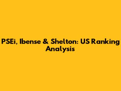 PSEi, Ibense & Shelton: US Ranking Analysis