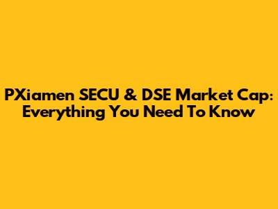 PXiamen SECU & DSE Market Cap: Everything You Need To Know