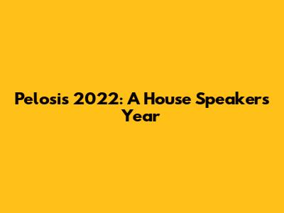 Pelosi's 2022: A House Speaker's Year