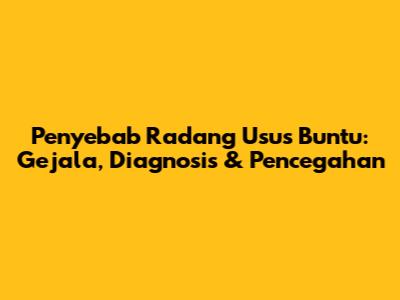 Penyebab Radang Usus Buntu: Gejala, Diagnosis & Pencegahan