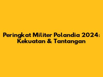 Peringkat Militer Polandia 2024: Kekuatan & Tantangan