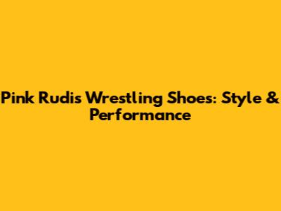 Pink Rudis Wrestling Shoes: Style & Performance
