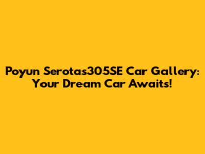 Poyun Serotas305SE Car Gallery: Your Dream Car Awaits!