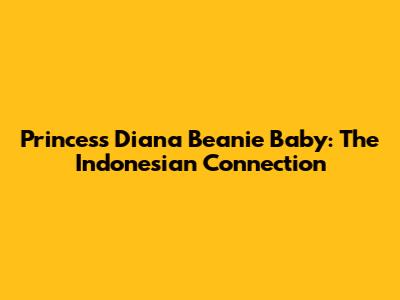 Princess Diana Beanie Baby: The Indonesian Connection