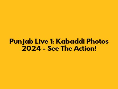 Punjab Live 1: Kabaddi Photos 2024 - See The Action!