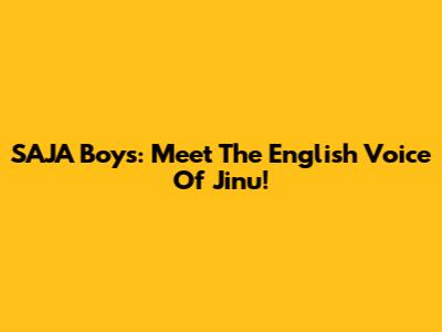 SAJA Boys: Meet The English Voice Of Jinu!