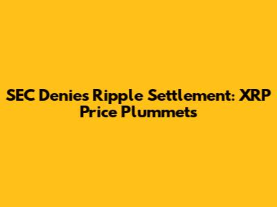SEC Denies Ripple Settlement: XRP Price Plummets